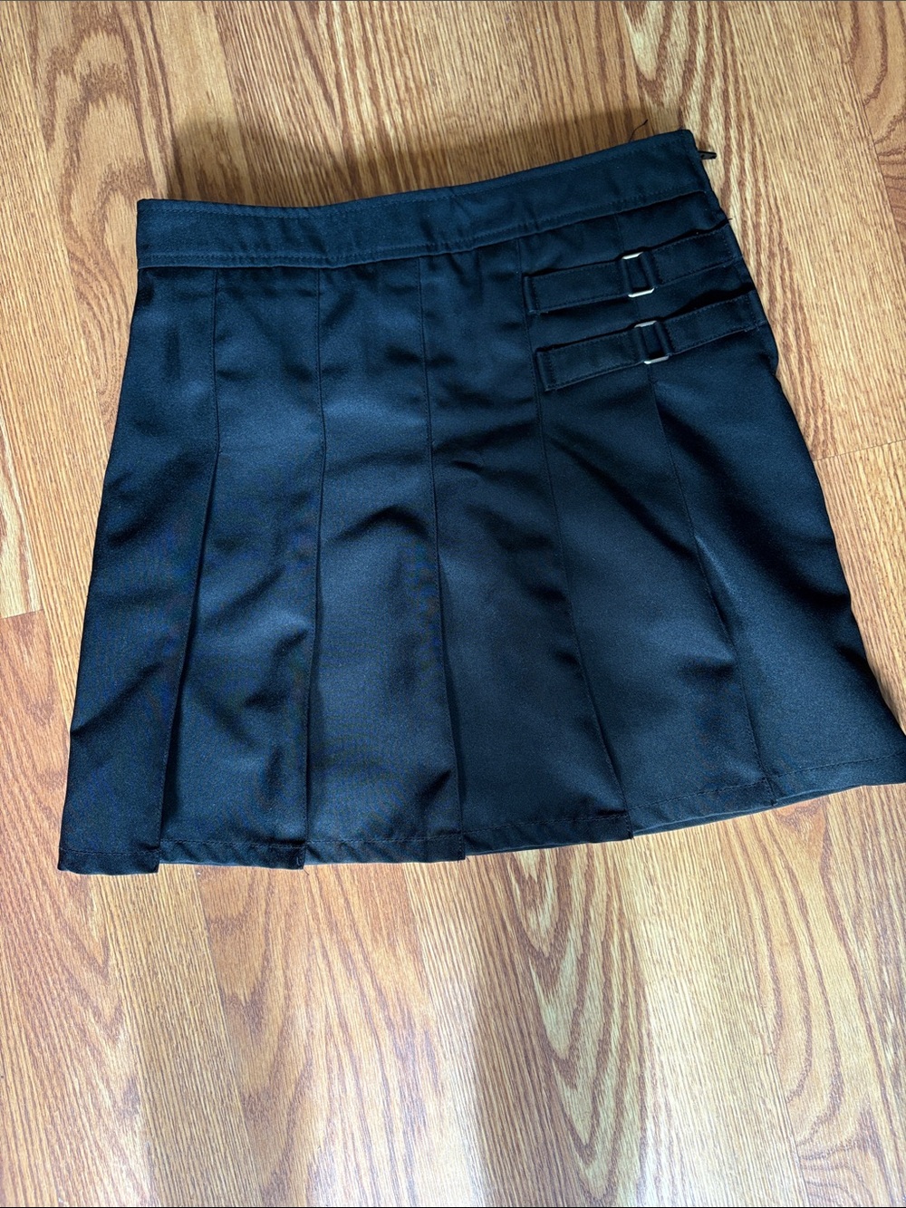 French Toast Blue Pleated Uniform Skirt with Side Buckles